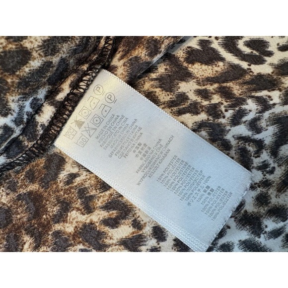 Michael Kors Blouse Top Leopard Print Golden button shoulder - Picture 4 of 6